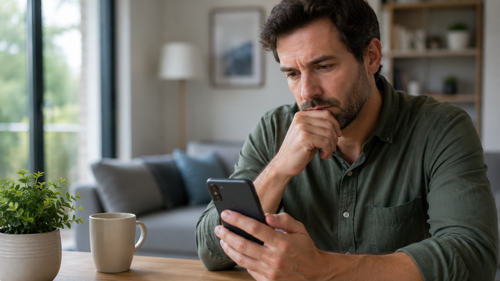 A person reading online reviews of a dental clinic on a phone