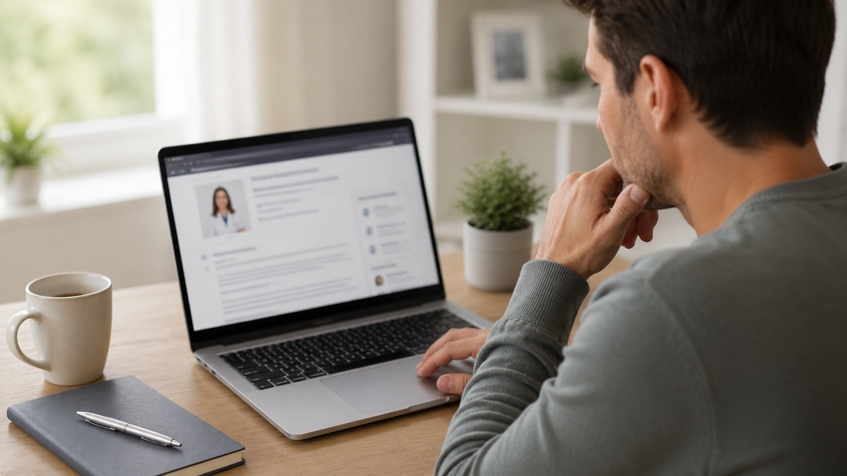 A person checking a practitioner on a professional aesthetics register