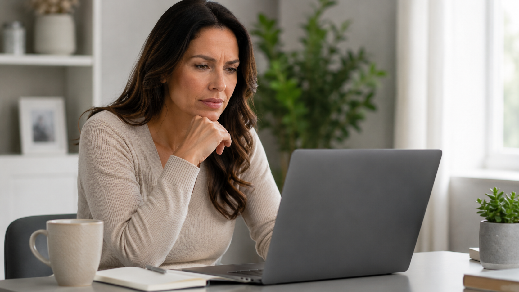 A person scrutinising online clinic reviews for signs they are fake